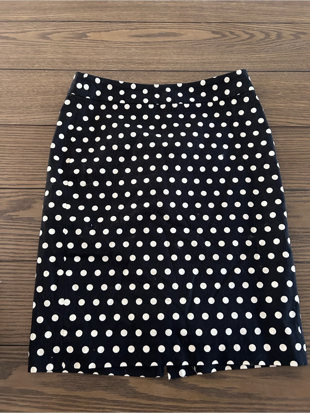 Banana Republic Black Pencil Skirt with White Polka Dots